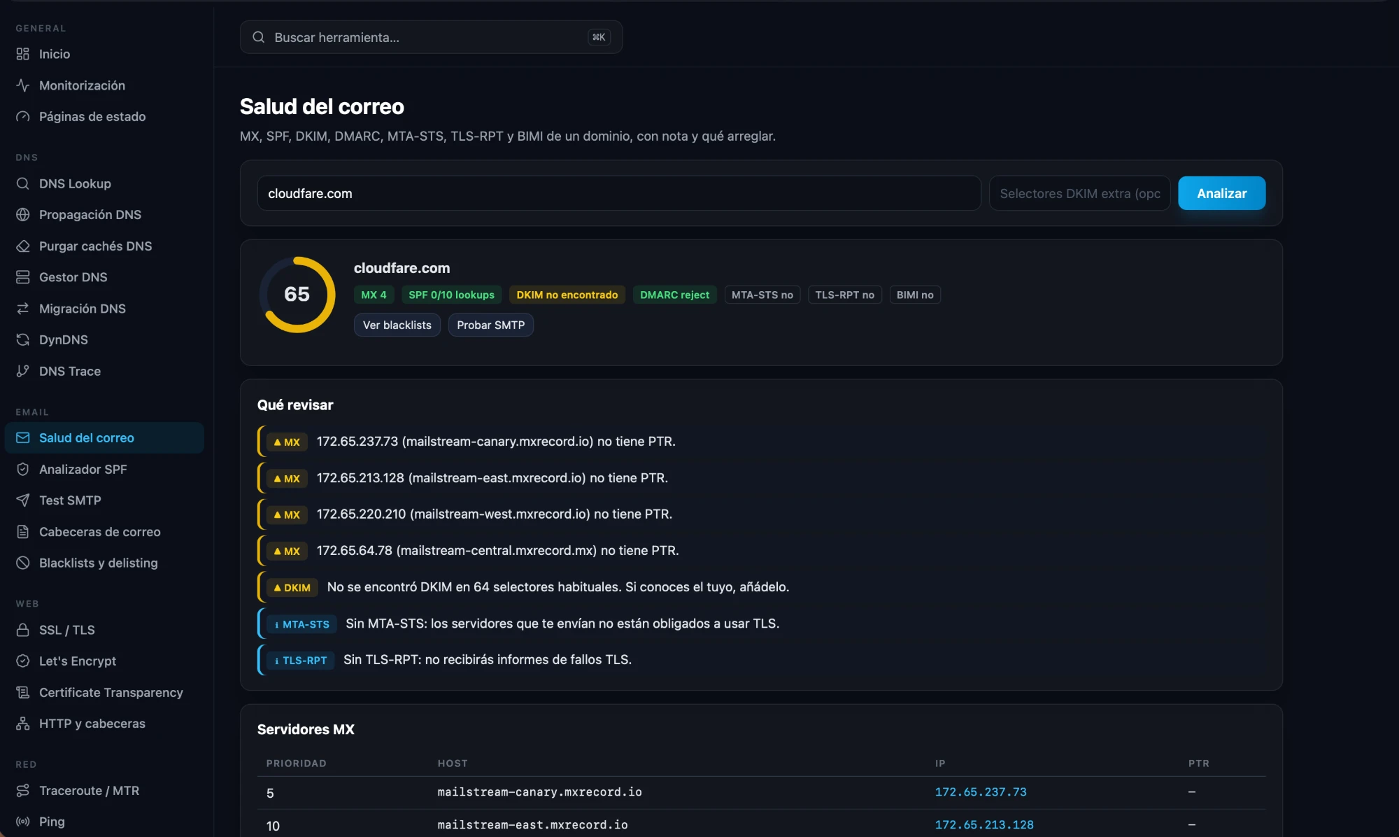 devbox — Salud del correo